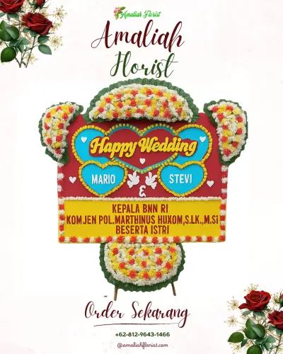 Karangan Papan Bunga Pernikahan di Puntang